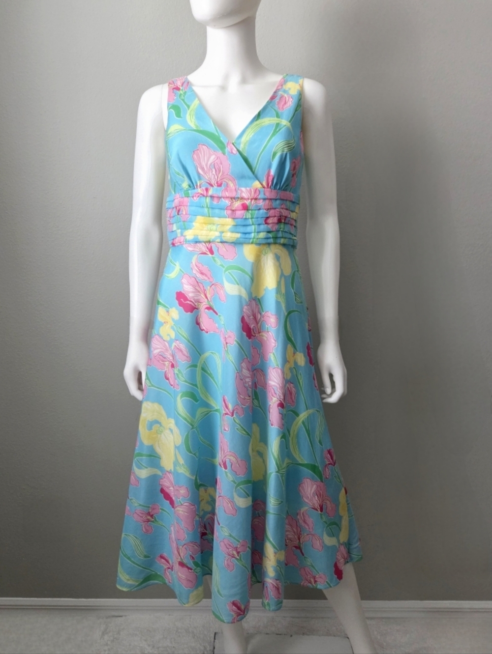 Lilly Pulitzer Silk / Cotton Sleeveless Bold Floral A-Line Dress, Lined, Size 6 - Picture 16 of 16
